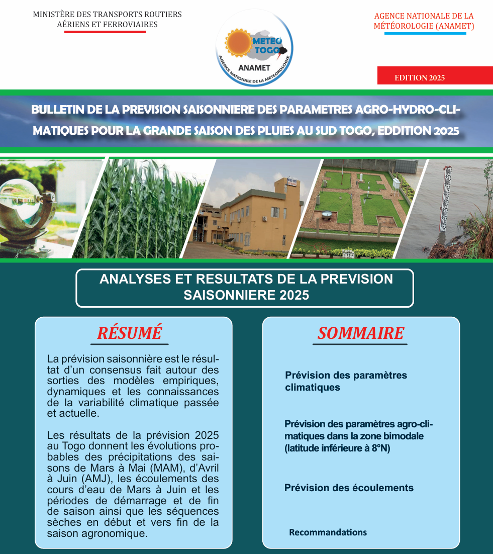 CAMPAGNE DE PROXIMITE POUR LA VULGARISATION DES RESULTATS DE LA PREVISION SAISONNIERE DE LA GRANDE SAISON DE PLUS AU SUD TOGO DANS LES ZONES D’AMENAGEMENT AGRICOLES PLANFIEES (ZAAP)